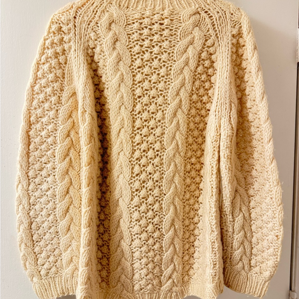 Vintage 1960s Irish Wool Fisherman Cable
Knit Pullover Sweater - Picture 4 of 12